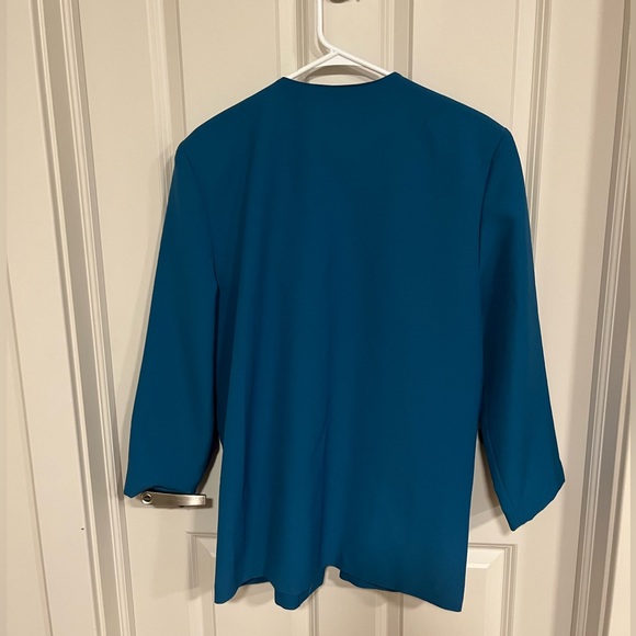 Vintage teal blue blazer - Picture 6 of 7